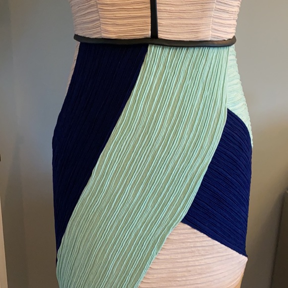 Maeve sheath dress with color blocking and ruching detail. From Anthropologie - Picture 4 of 5